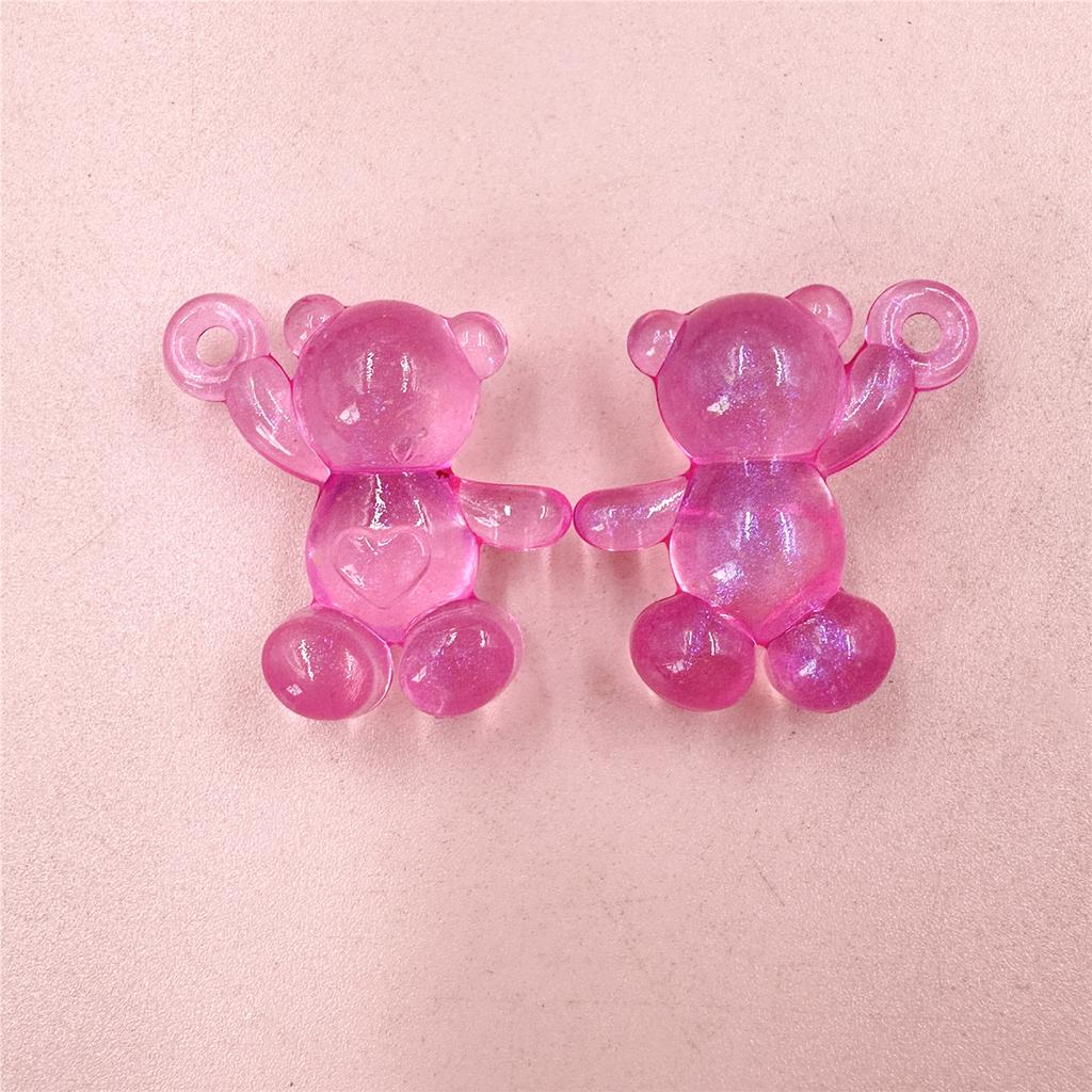 Модный кулон своими руками для изготовления ювелирных изделий 5 шт. Материал ручной работы 33,3 * 31,6 мм Акриловый машущий медведь Прозрачный