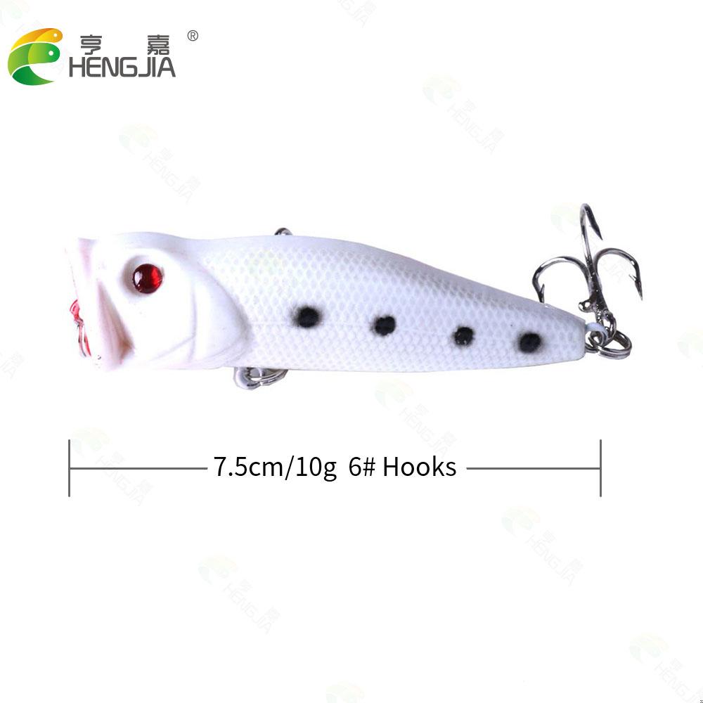Рыболовные приманки-попперы 7,5 см-10G-6 # Topwater, твердая наживка, искусственные воблеры, пластиковые рыболовные снасти Pesca, тройные крючки