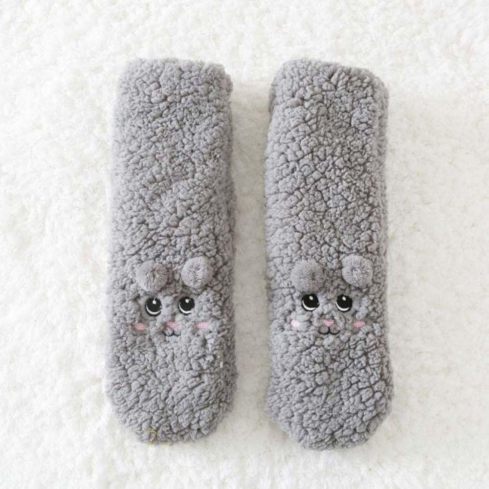 Plush Thick Thermal Socks Cartoon Fleece Sock Women Kawaii Floor Socks  Indoor