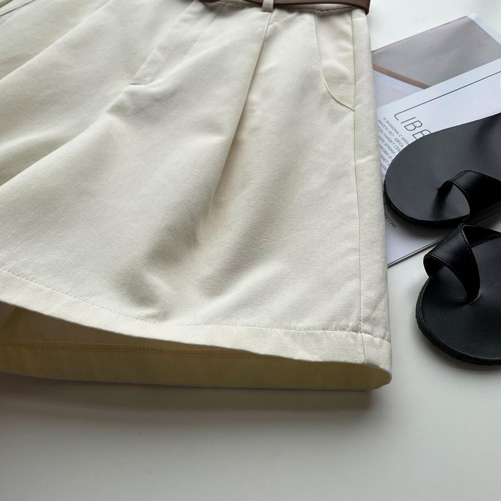 Work Shorts Women's Summer High Waist Loose Straight Wide Leg Casual Pants