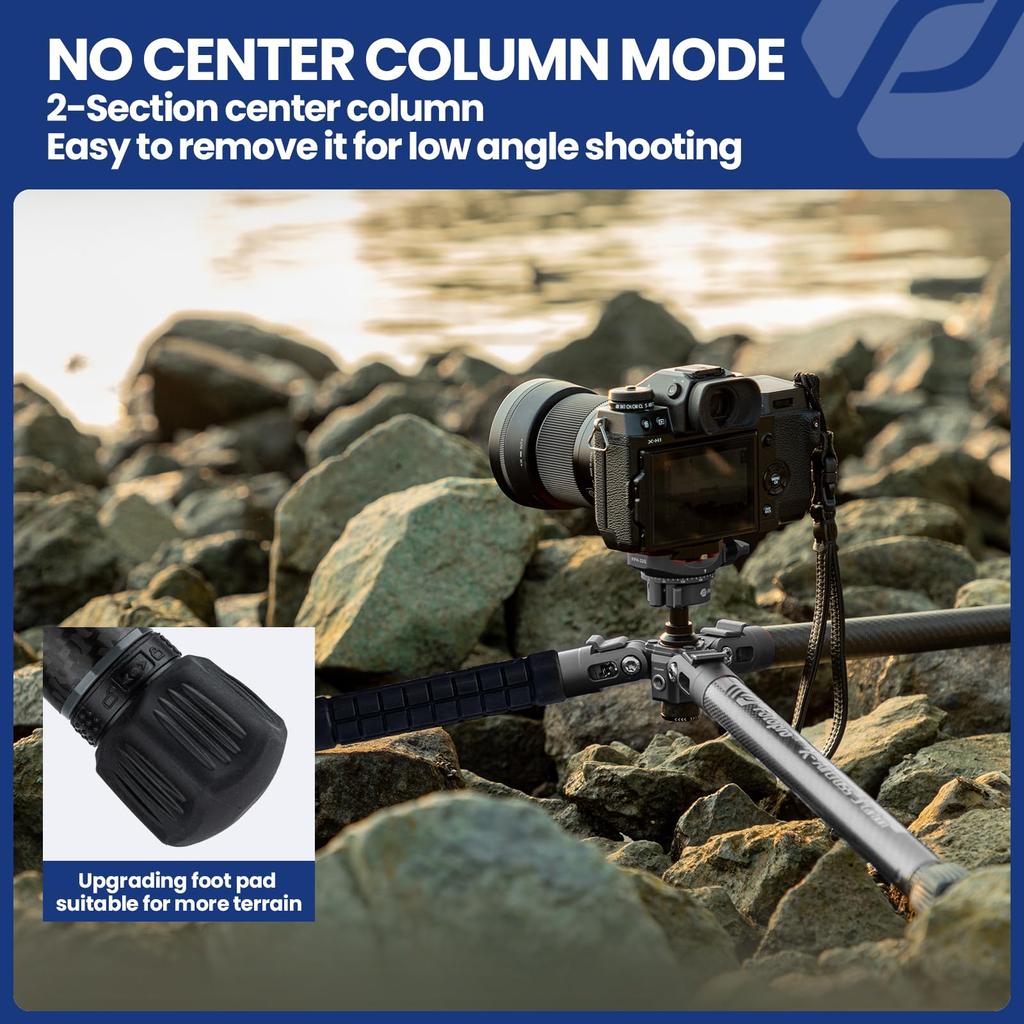 Штатив Fotopro Carbon, регулируемый штатив для камеры, 152 см, легкий дорожный штатив для цифровой зеркальной камеры, нагрузка до 10 кг, в комплект входит сумка и скрытый держатель для мобильного телефона 3