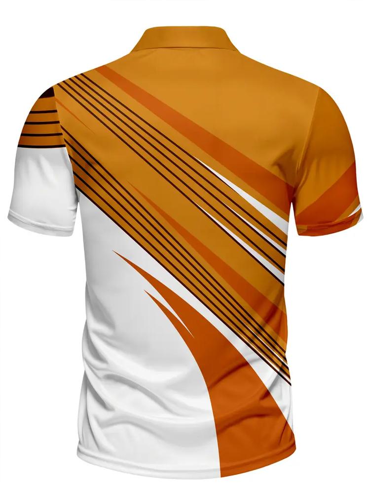 Мужская повседневная футболка для гольфа с 3D-принтом и коротким рукавом