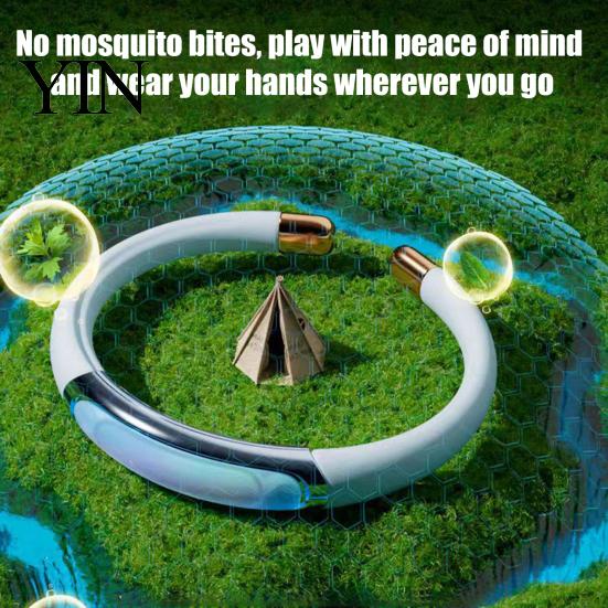 Portable Bite Prevention Wristband Mosquito Repellent Bracelet with Plants Essential Oil, DEET-Free Silicone Ring for Kids Adults, Bangle Outdoor