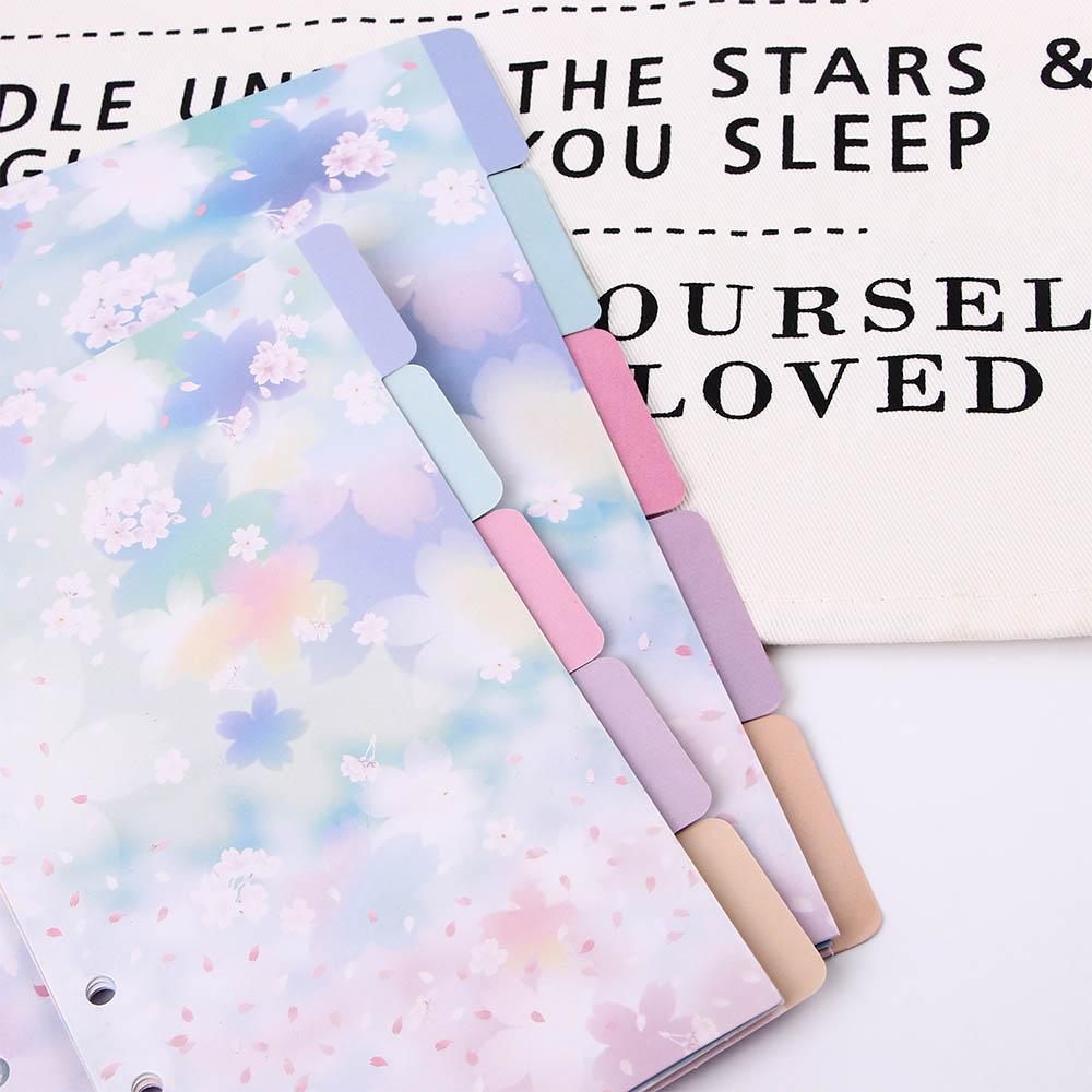 Binders Binder Index Page Loose Leaf Separator Page Cherry Blossoms Style Notebook Divider Index