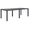 VidaXL Garden Table Brown 220x90x72 Cm Plastic Rattan Look