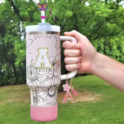 Аксессуары для стакана Stanley 40 унций 30 унций Буквенные подвески для ручки Силиконовый чехол, Насадка-топпер на соломинку и Подвески-наклейки