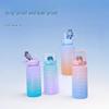Портативный матовый спортивный стакан для воды 2 л с соломинкой для девочек - Летняя версия