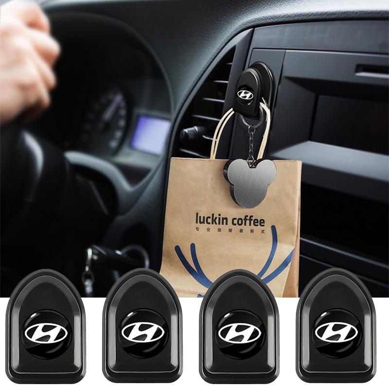 Мини автомобильные крючки Черные самоклеящиеся невидимые крючки Держатель для хранения в салоне Для Hyundai I30 Tucson Veloster Kona I10 I35 Elantra Santa Fe Декор