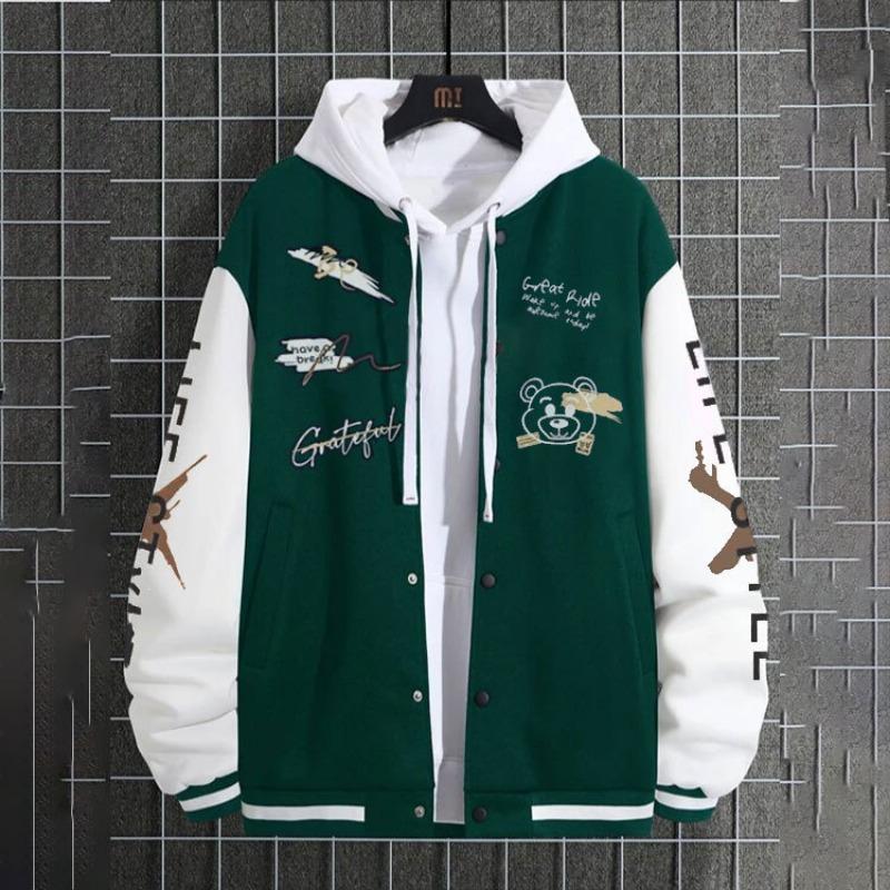 Men's Baseball Uniform Jacket Spring and Autumn Trendy Brand American High Street Handsome Young Men's Loose Casual Jacket