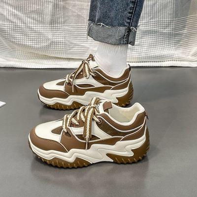 Модная спортивная обувь для женщин, кроссовки на шнуровке, на высокой платформе, женская обувь для бега, спортивная, вулканизированная, удобная и элегантная обувь