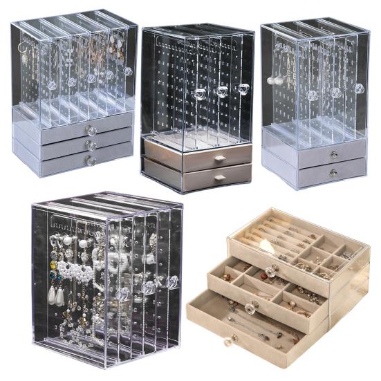 Полка для хранения ювелирных изделий, прозрачная большая вместительная пылезащитная вертикальная подставка для сережек, ящик для хранения ювелирных изделий, ящик для хранения ювелирных изделий