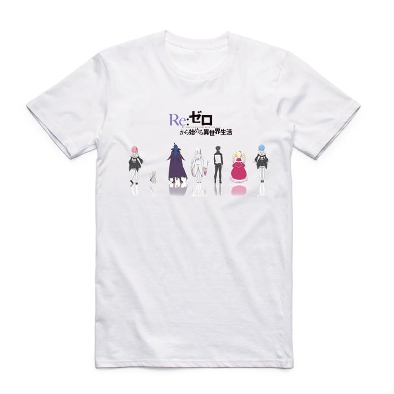 2019Fashion Unisex Print Re:Zero REM Anime T Shirt O-Neck Short Sleeve Summer Re:Life In A Different World From Zero Unisex Top Tee