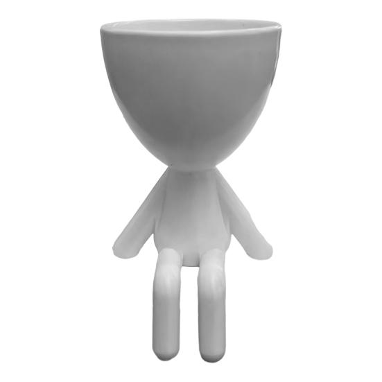 3D-печатная фигурка сидящего человека, кашпо для суккулентов, 2-в-1, настольный горшок и декоративное украшение, матовая отделка, цельное изделие, компактный размер для маленьких растений