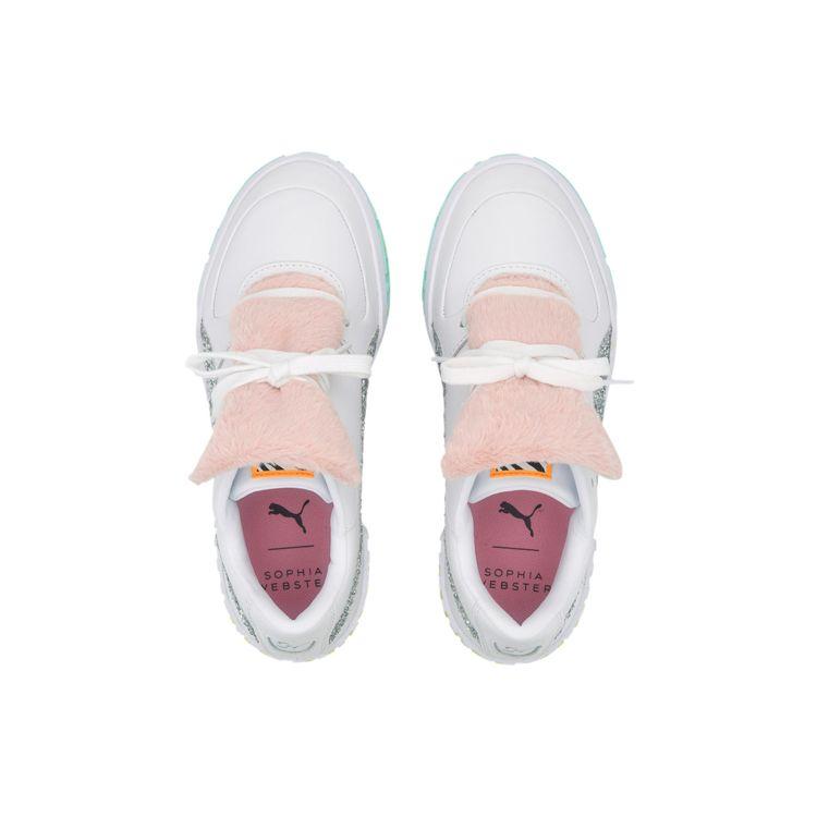 Puma Sophia Webster X Cali Fur Кожаные Мид-топ Кроссовки Женские кроссовки Белый Розовый 370119-01