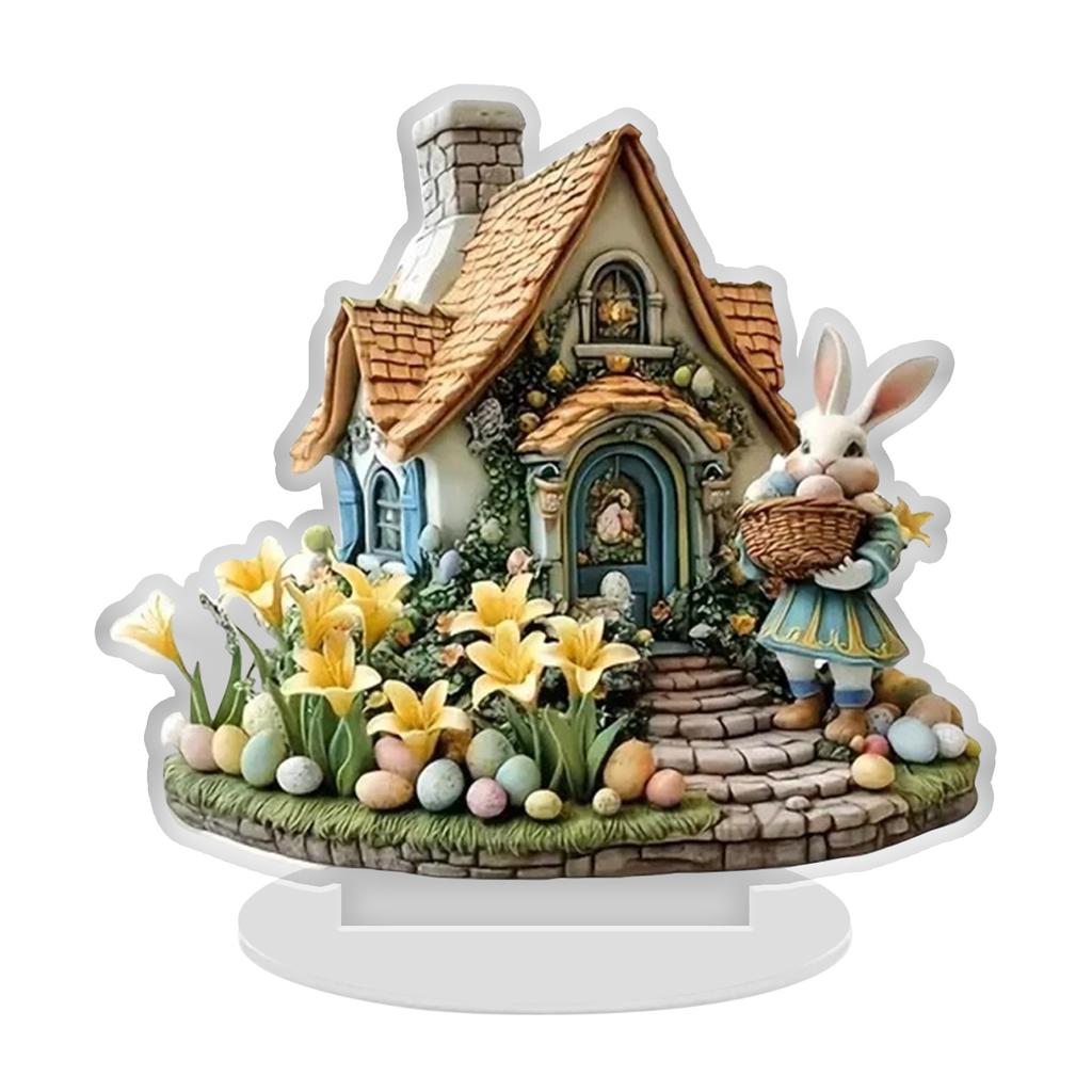 Easter Table Decorations, Multi-tiered Bunny Tray Decorations, Easter Bunny Signs, Easter Happy Center Ornaments, Colorful Acrylic Bunnies.