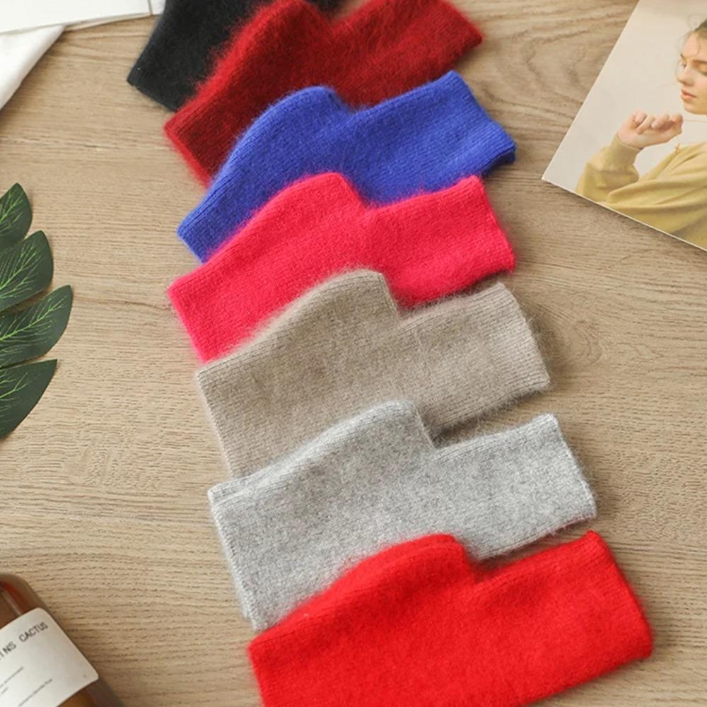 Wool Knitted Wool Glove Exposed Finger Wrist Gloves Protable Warm Gloves Autumn
