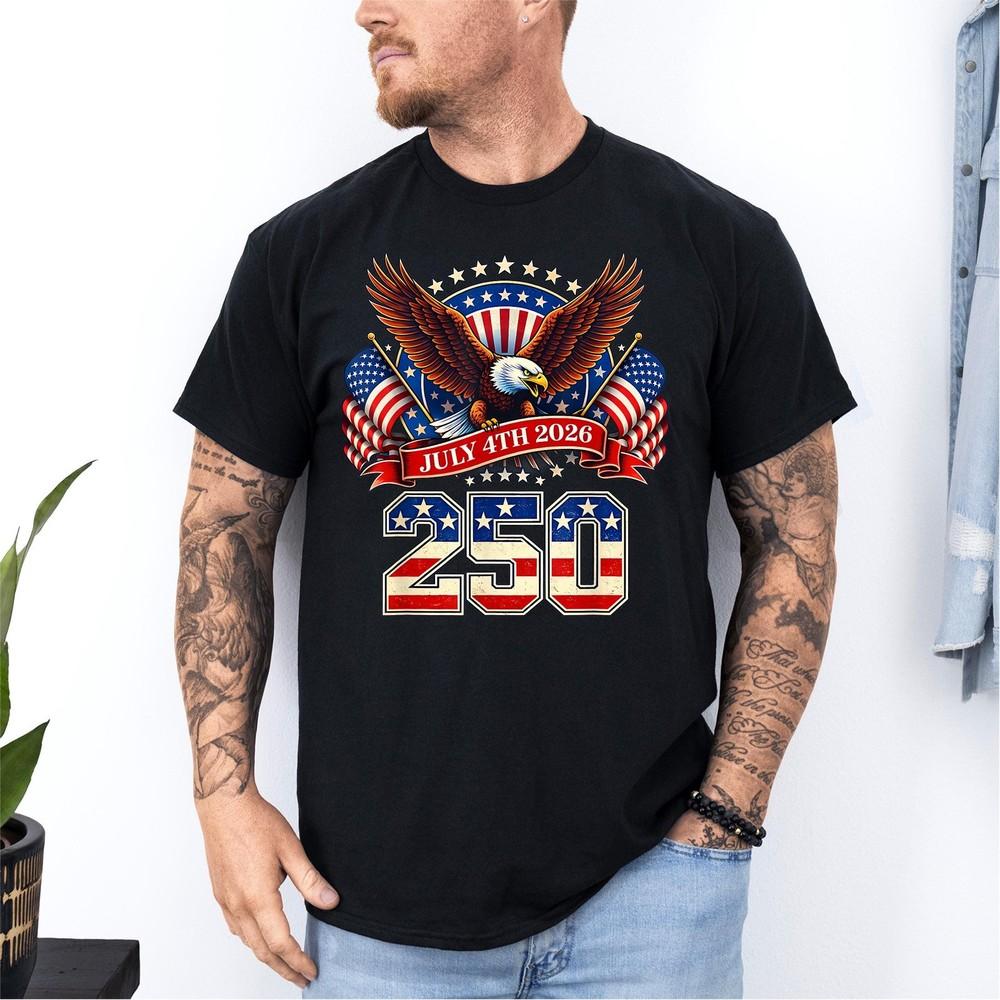 America 250th Birthday Eagle US Flag 250 Years We The People 17762026 TShirt Unisex T-Shirt