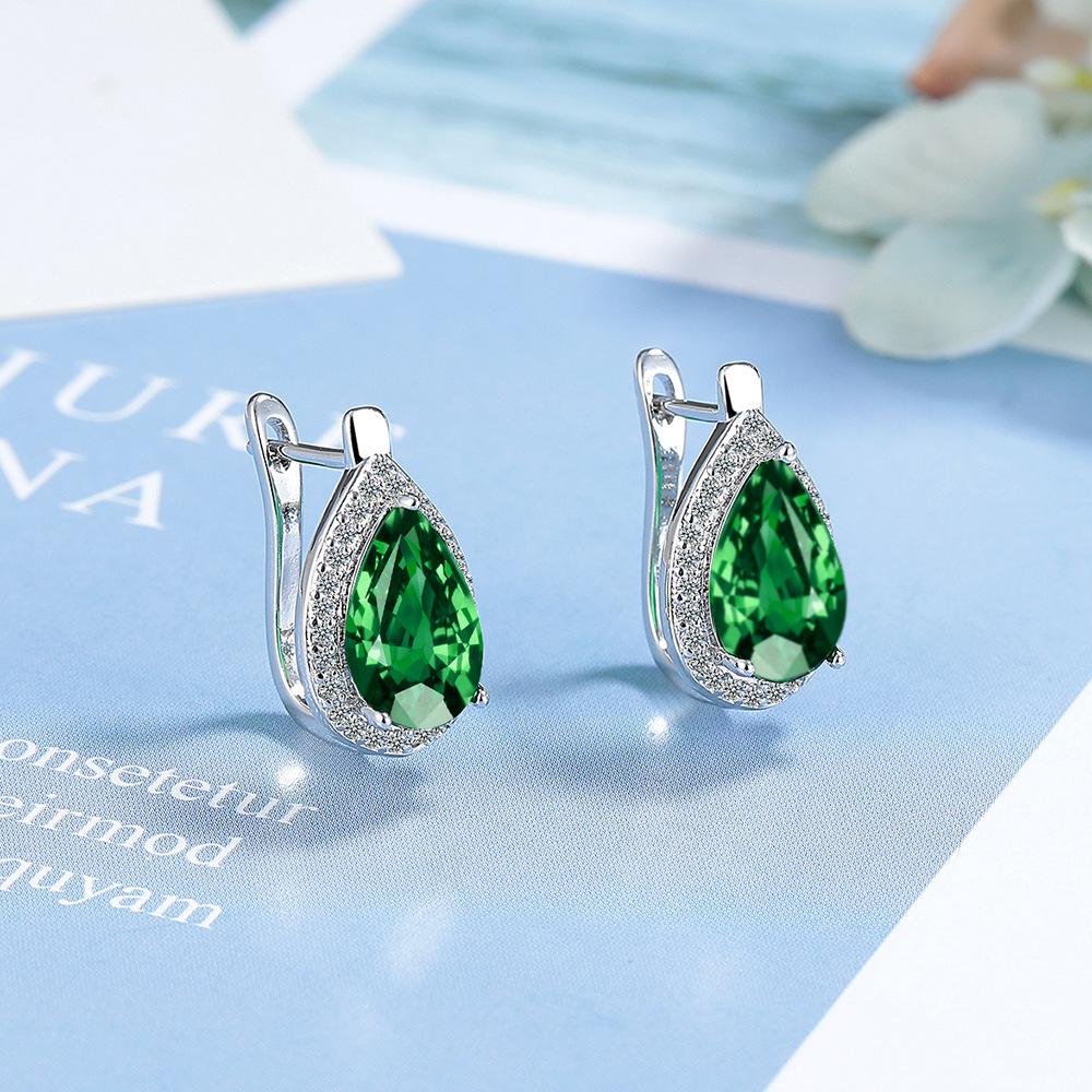 Цирконовая пряжка для ушей Модная трансграничная пряжка для ушей с каплями воды Цирконовая бижутерия для ушей