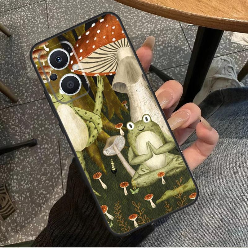 Винтажный Ретро Лягушка Грибы Для OPPO Reno 10 11 12 13 14 Pro 7 8 Lite 8T 11F 12F 13F 14F OPPO Find X8 X9 X5 X6 Pro Чехол