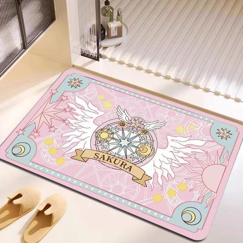Коврик для ванной комнаты Cardcaptor Sakura из диатомитовой грязи, быстросохнущий, нескользящий