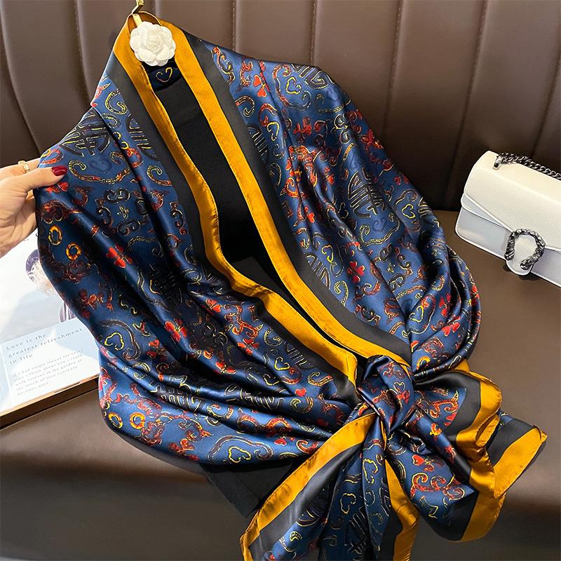 Дизайнерский атласный шелковый платок хиджаб шарф женский модный летний солнцезащитный пляжный палантин Bufanda женский головной платок Echarpe новый