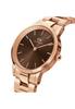 Daniel Wellington Iconic Link Wristwatch 40mm Rose Gold Silver Stainless Steel Link Bracelet Rose Gold Brown