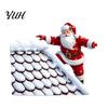 Xmas Decorative Stickers Christmas Climbing Santa Window Cling, Roof Claus Static Festive Clings Decal, Reusable Glass Sticker for Holiday Party