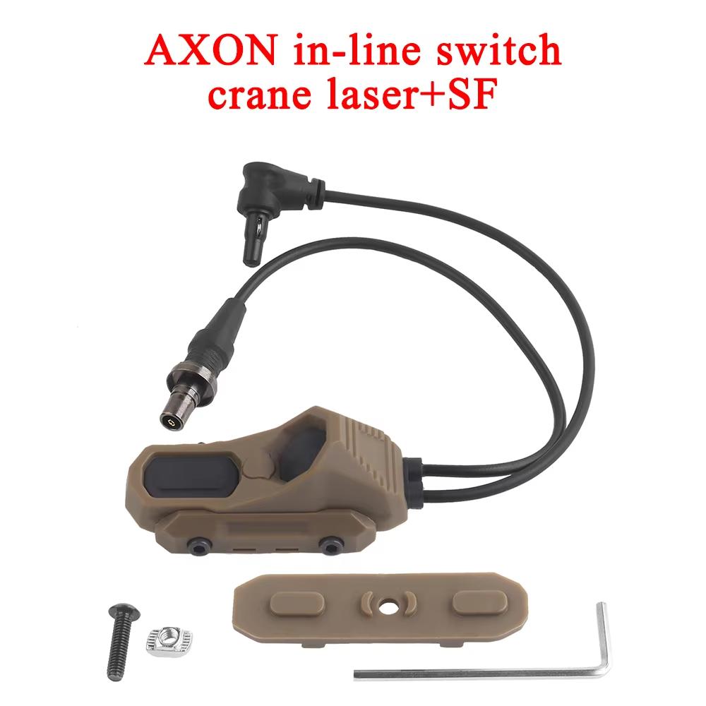 Hunting Scout Light, Tactical Flashlight PEQ Laser Button, AXON Remote Two-Wire Dual Function Pressure Switch SF/2.5/Crane Plug