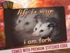 Life Is Soup I Am Fork Parody Playmat Mtg Tcg S Rubber Stitch Mouse Pad Office Work Game Accessory