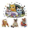 Colorful Cute Cat Wooden Puzzle Personalized 3D Puzzle Adult Children's Gift Shape Board Set Toy DIY Interactive Game Toys A21