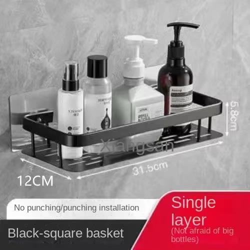 Bathroom Shelf Aluminum Alloy Shampoo Rack Makeup Storage Organizer Shower Shelf Bathroom Accessories No Drill Wall Corner Shelf