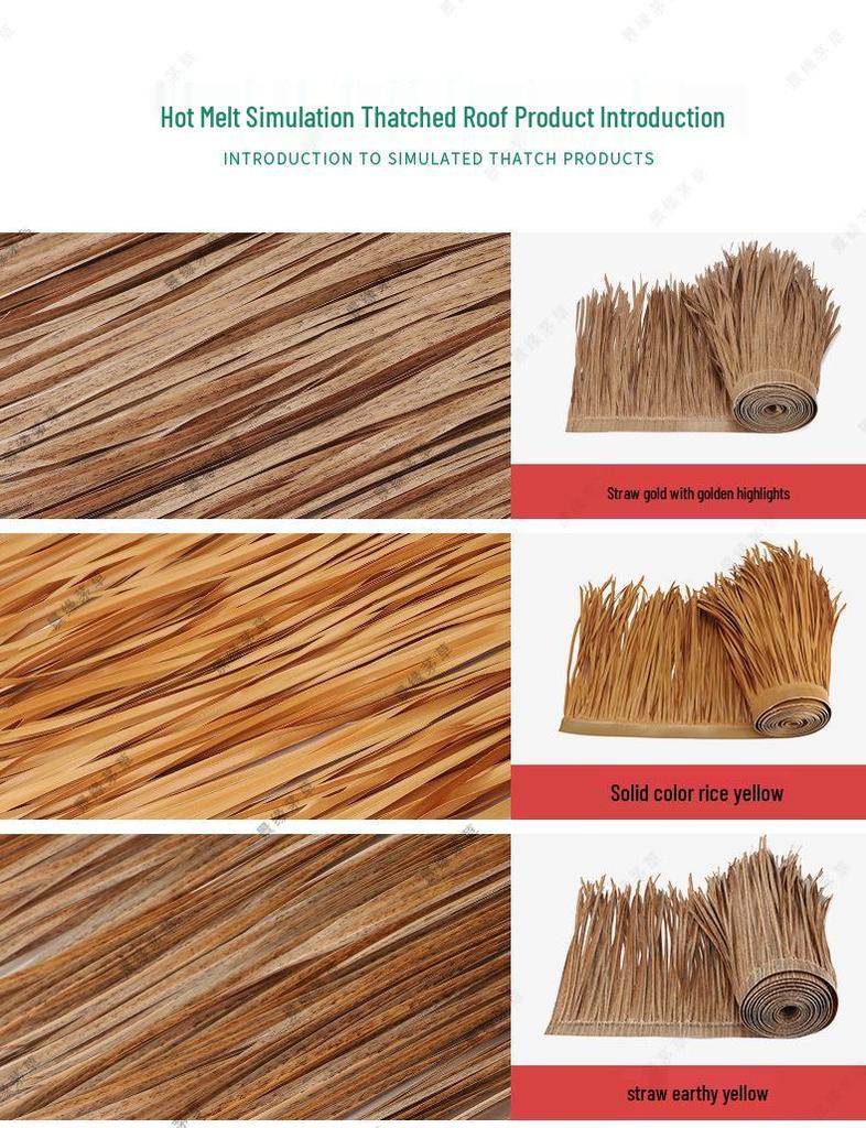 Flame Retardant PE Plastic Thatch Roof Decor for Scenic Areas