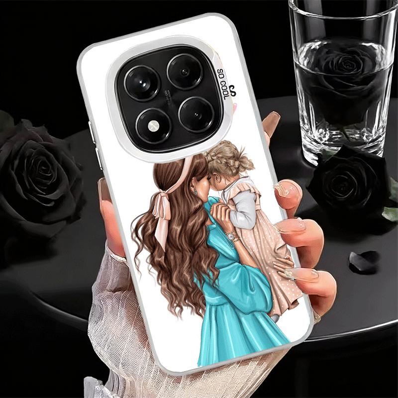 Mom Baby Girls Theme Soft Phone Case for Xiaomi Redmi Note 13 14 15 Pro Plus 12S 12 11S 11 11T 10S 10 Shockproof Cover Back Shel