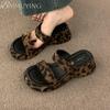 Fashion Leopard Women Flats Slippers Casual Platform Sandals Summer Shoes Fashion 2025 New Woman Trend Flip Flops Open Toe Sandalias