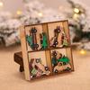 12pcs Christmas Decorations DIY Wood Craft Santa Elk Car Xmas Gift Christmas Tree Pendant New Year Home Decor