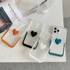 6 цветов Ins Love 3d Heart Cute Stand Holder Чехол для телефона с мультяшной парой для Iphone 13 Pro Max 11 12 Promax Противоударная задняя крышка