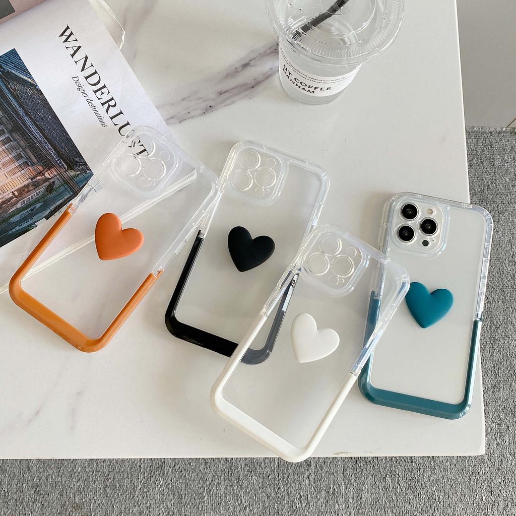 6 цветов Ins Love 3d Heart Cute Stand Holder Чехол для телефона с мультяшной парой для Iphone 13 Pro Max 11 12 Promax Противоударная задняя крышка