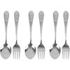 Miffy Stainless Steel Spoon + Fork Set, Mixed Colors, 3 Spoons + 3 Forks