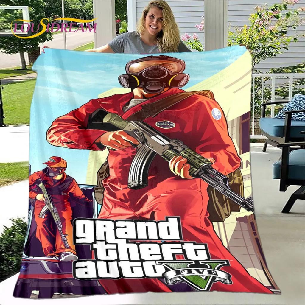 Мягкое плюшевое одеяло Grand Theft Auto GTA Game Gamer, фланелевое одеяло для гостиной, спальни, кровати, дивана, чехол для пикника