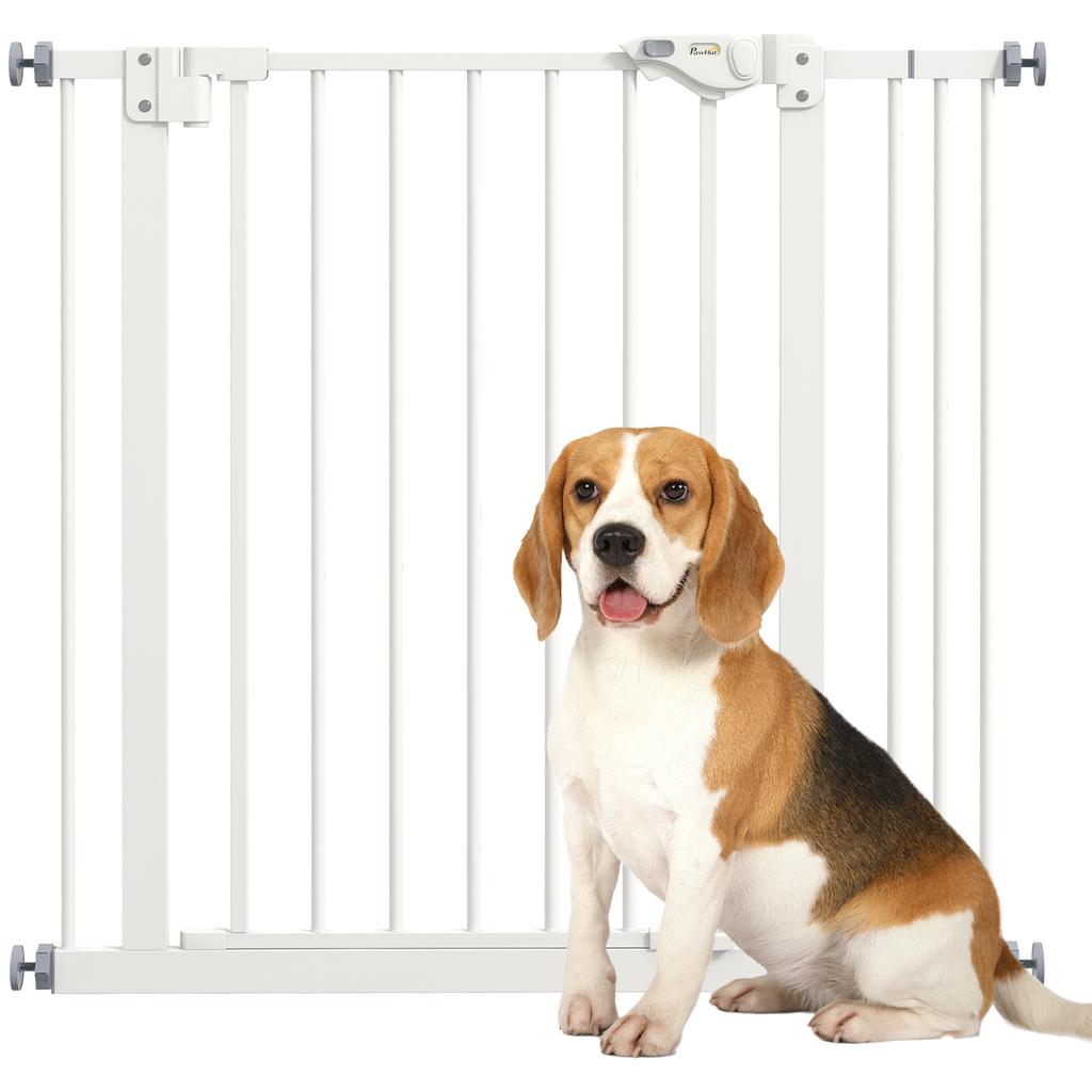 Adjustable Safety Gate w/ One Extensions, Four Adjustable Screws, White