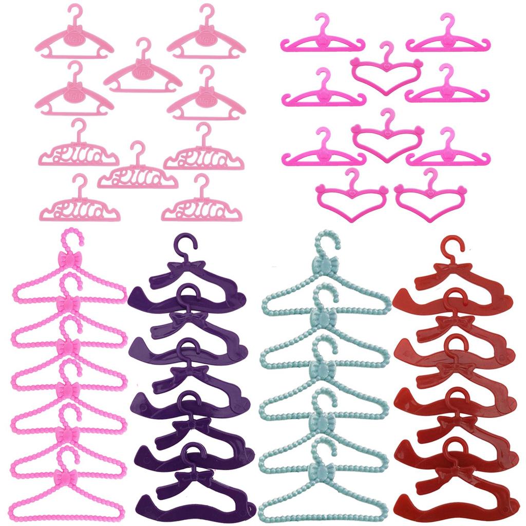20 Pcs Doll Hangers Plastic Clothes Holder for Barbie Doll Accessories Kid Toy