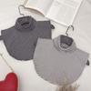 Autumn Winter Warm Turtleneck Windproof Cotton Fake Collar Solid Color Detachable Scarf Women