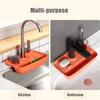 Household Sink Drain Rack Faucet Splash Proof TPE Drain Rack Water Collecting Pad Sponge Rag Steel Wool Gadget Storage Box