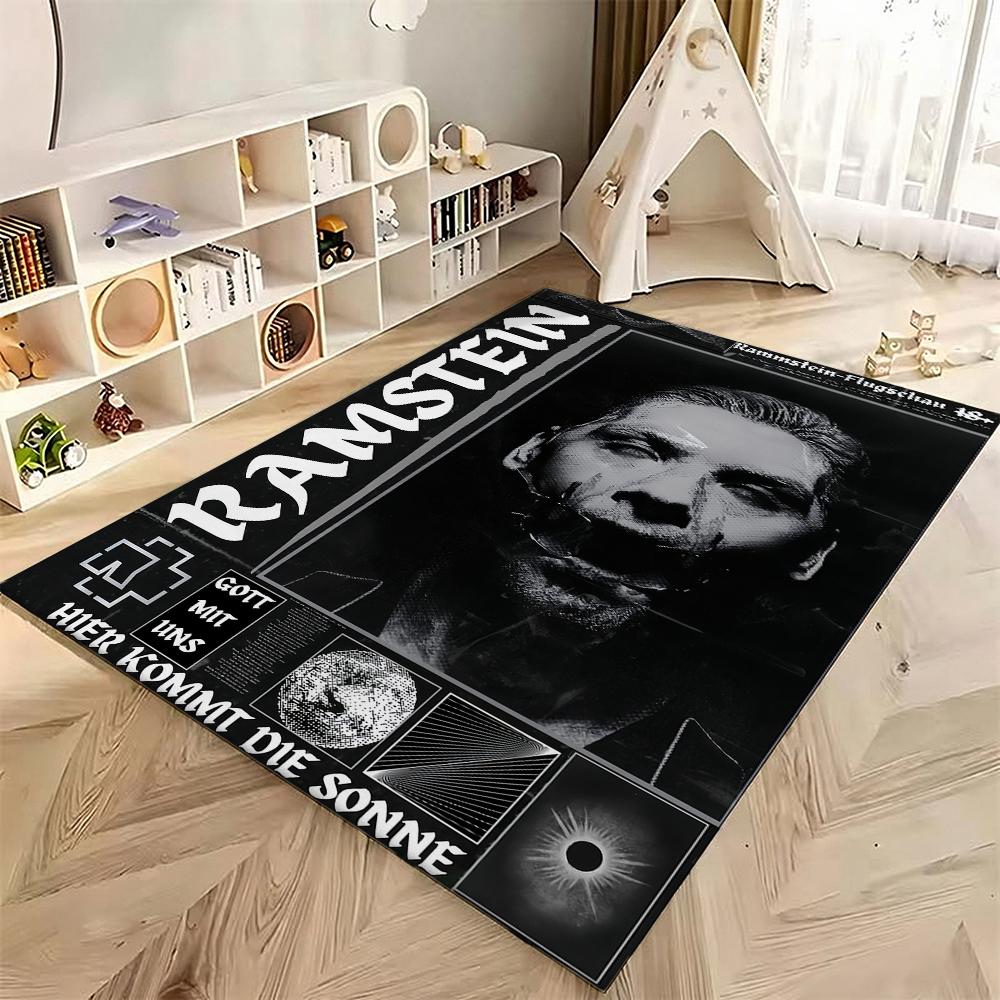 Rammstein Iconic Industrial Metal Logo Theme Rug Durable Stainresistant Carpet For Bathroom Kitchen Home Party Decor Great Holiday Gift