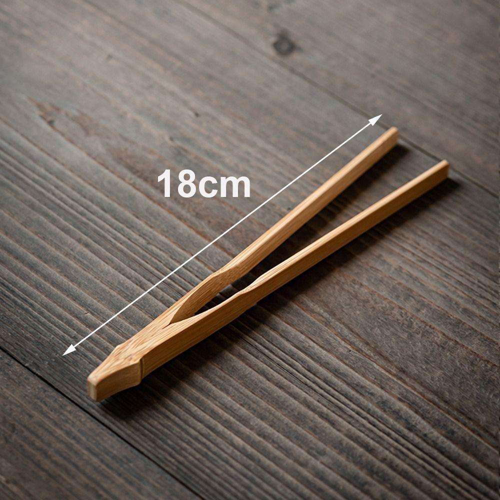 New Bamboo Wood Tea Clips Straight Durable Food Toast Salad Tongs Safe Tea Utensil Tweezer Kitchen