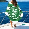 Saint Gall Green And White Heritage Microfiber Beach Towel, Lightweight And Quick-Dry, for Summer Travel, Beach Essential, Swimming Pool Outdoor