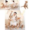 Realistic Leopard Plush Toy Soft Stuffed Cheetah Doll For Kids And Collectors