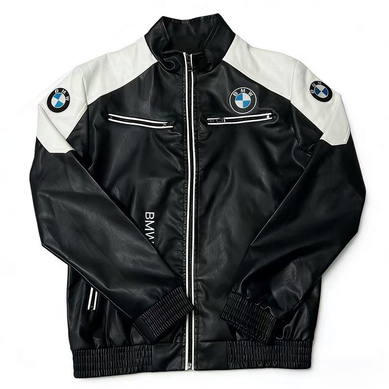 Кожаная куртка с вышивкой для гонок Формулы-1 - Ретро-стиль Harley для мотоциклистов, Хлопковый костюм для езды, ПУ куртка