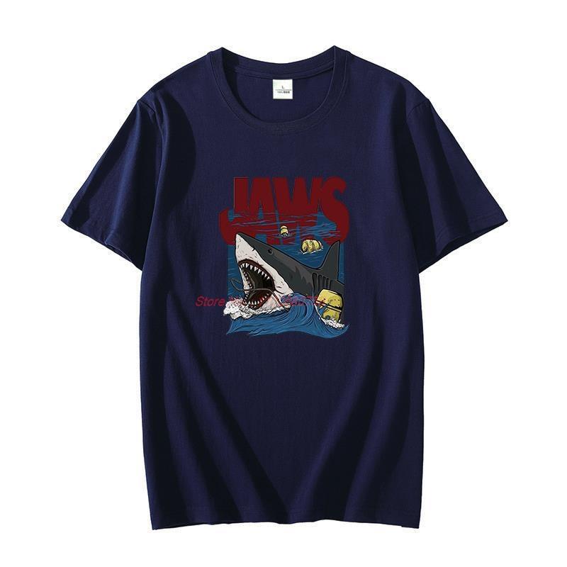 Cotton Tshirt Jaws Great Fashion T Shirt For Unisex Graphic T Shirts Oversize Tshirts Summer Oneck Tshirt Unisexs Clothing