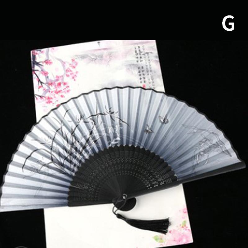Веер в китайском стиле, складной, ручной, цветочный веер, реквизит для фотосессий для женщин